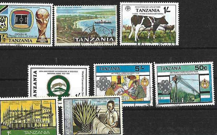 Tanzania- Set of used hinged stamps