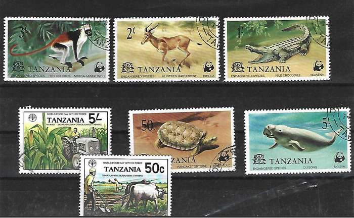 Tanzania- Set of used hinged stamps