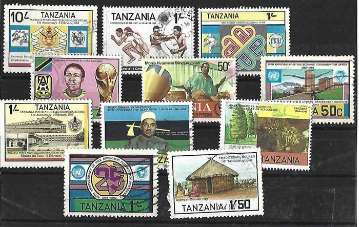 Tanzania- Set of used hinged stamps