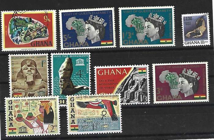 Ghana- Set of used hinged stamps