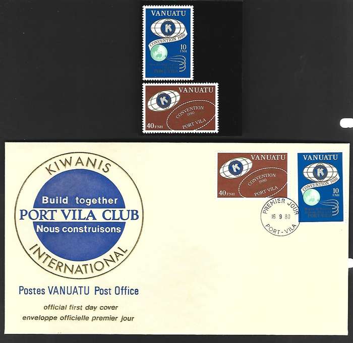 New Zealand FDC and **Mint stamps- Kiwanis International - Vanuatu