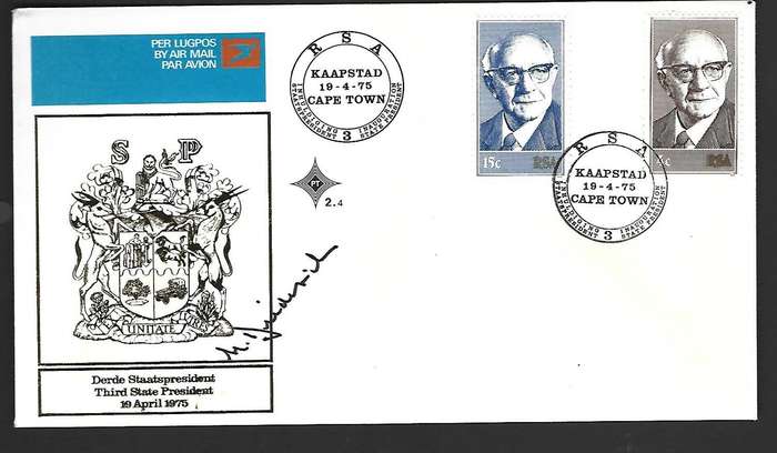 RSA FDC 2.4 - Inauguration of State President -  Variety - Signed by President Diedericks