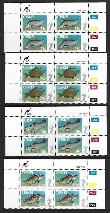 Ciskei - SACC 70-73 - Coastal Angling - Set of **mint controls