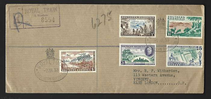 Southern Rhodesia FDC - Centenary of Cecil Rhodes  - Royal tour cancellation 2/07/1953