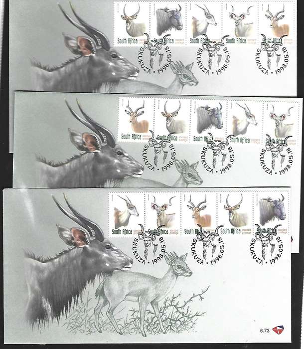 RSA - FDC 6.73 - Additional values to 6th series- Variety - different sequence of stamps - 3x incl
