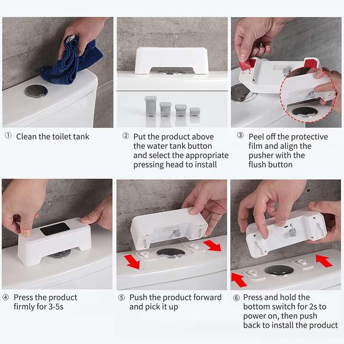 Rechargeable Touchless Induction Automatic Toilet Push Button