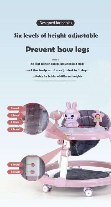 Multifunctional Baby Walker - Green Bunny