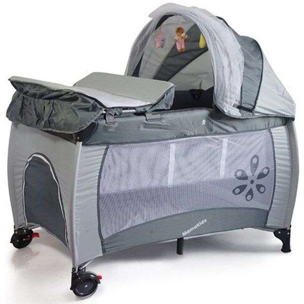 Grey 2-In-1 Baby Playpen & Cot bed Baby Crib