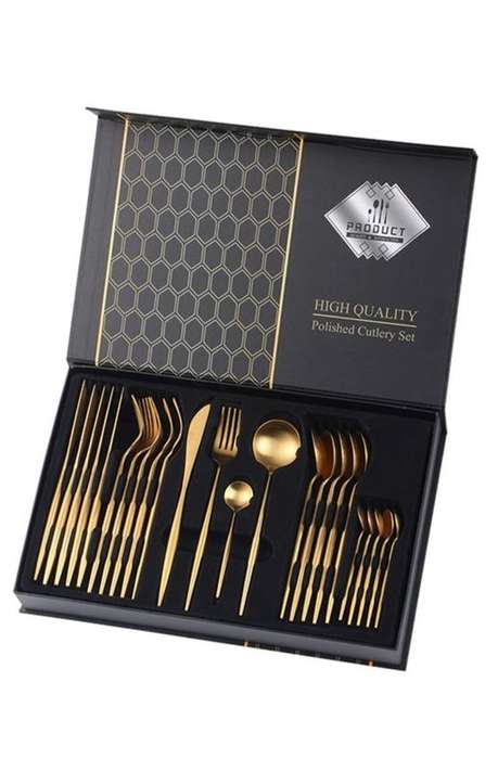 Luxury Dinner Cutlery Set -24 Piece Gold