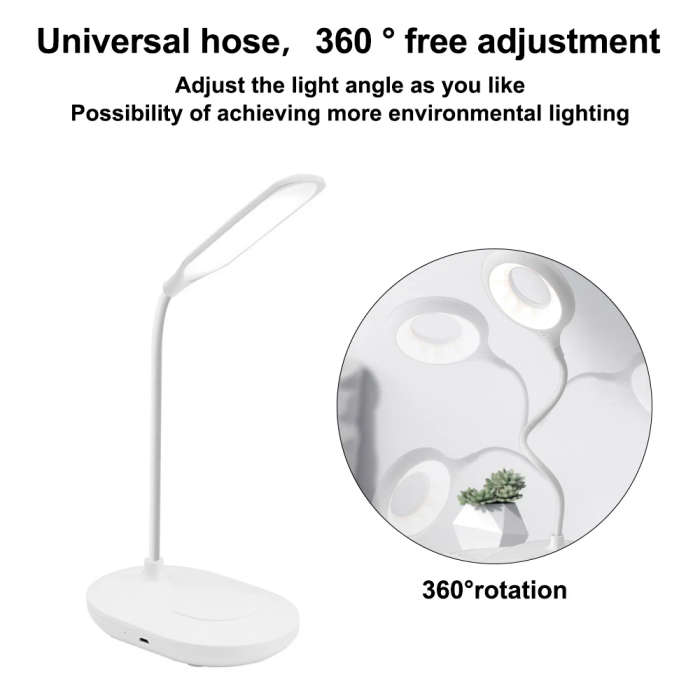 Home Quip Executive Flexilite USB Rechargeable Desk Lamp - White