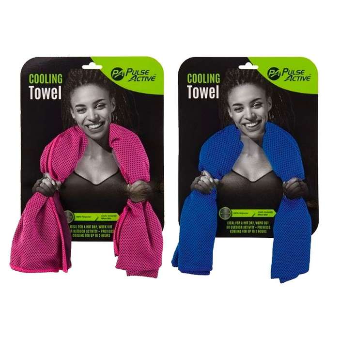Pulse Active Multipurpose Cooling Fitness Towel | Set of 2 - Pink & Blue