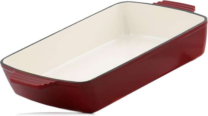 Cast Iron Rectangular Casserole Dish - Red