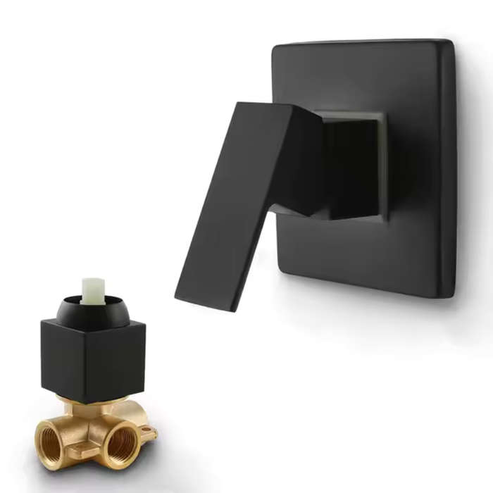 Elegant Wall-Mounted Matte Black Shower Mixer Tap