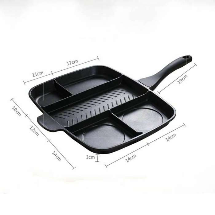 Atttw-Frying Pan 5 in 1 Magic Grill Pan Master Pan Non-Stick