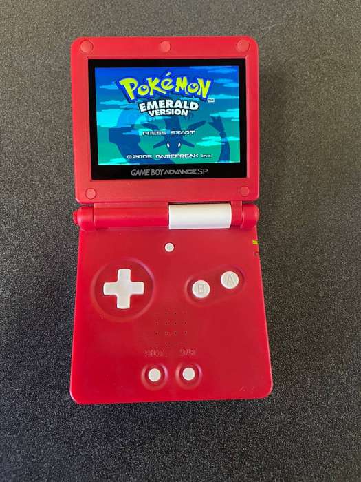Custom Original Gameboy Advance SP Pokemon Edition with IPS Screen and USB C Charge Port