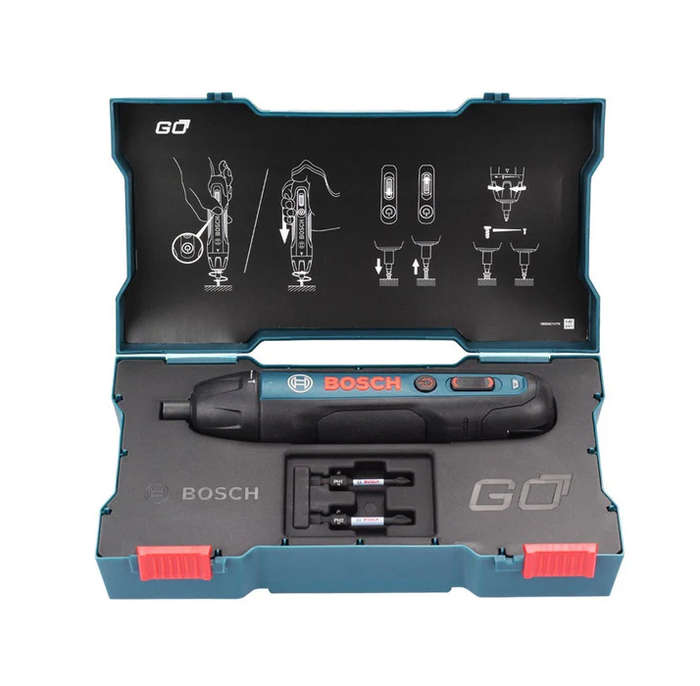 Bosch Professional | Cordless Screwdriver Go II Kit Push Start - Incl USB Charge Cable+ 2 x Bits