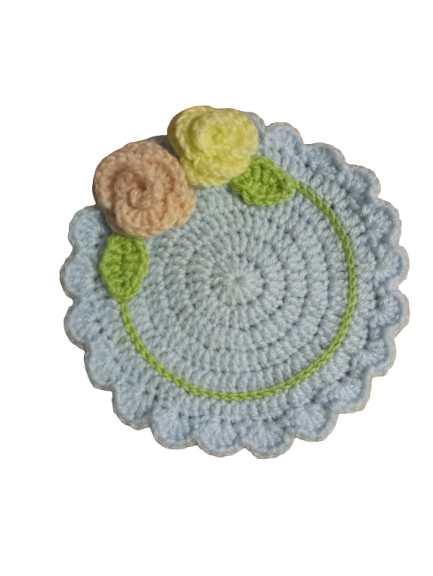 Crochet Cup Coaster - (Sky Blue)
