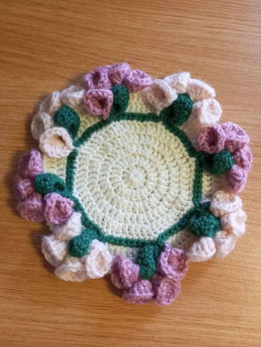 Crochet Cup Coaster - (Floral Design)