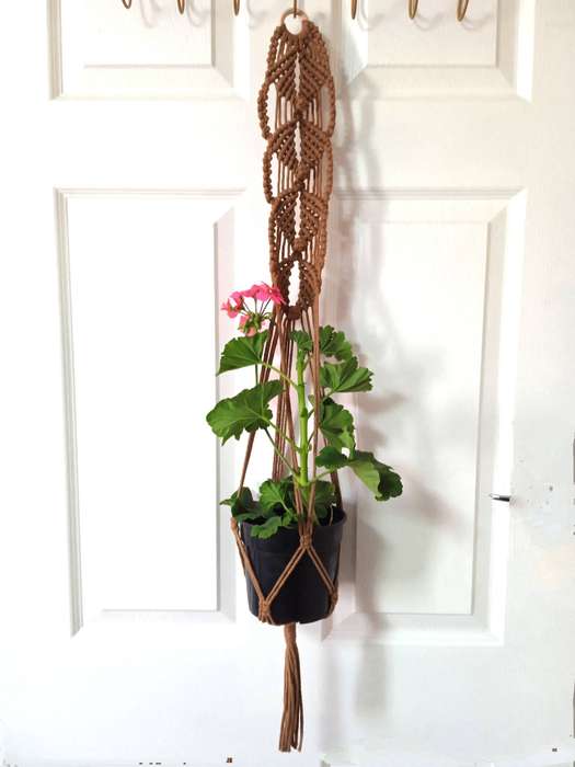 Macrame Plant Hanger - (Saddle Brown)