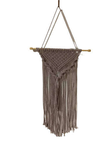 Macrame Wall Hanging Tapestry - (Mauve Grey Weaves)