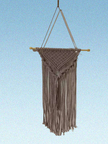 Macrame Wall Hanging Tapestry - (Mauve Grey Weaves)