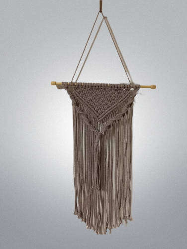 Macrame Wall Hanging Tapestry - (Mauve Grey Weaves)