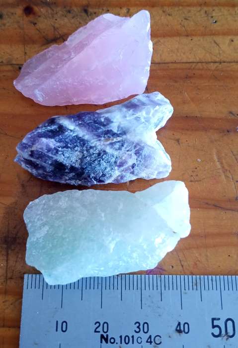 3 Rough Stones  Luck, Abundance Love and Protection of Aura
