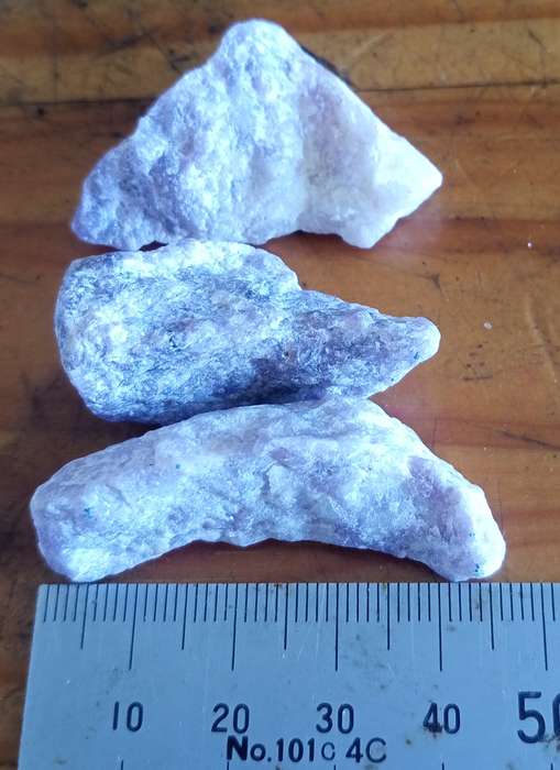 3 Rough Lepidolite associated with the third eye chakra and is thought to be a stone of transition