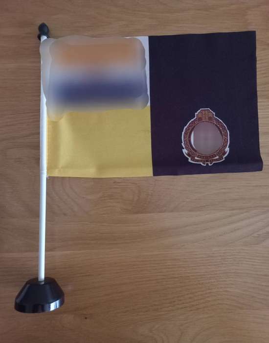 South African Railway Police desktop flag & SAP metal pin