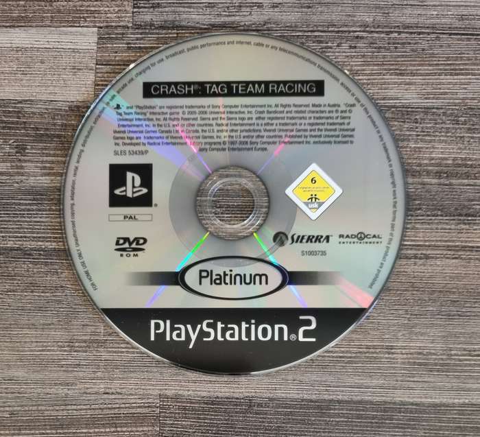 Crash Tag Team Racing for PS2 - Disc Only