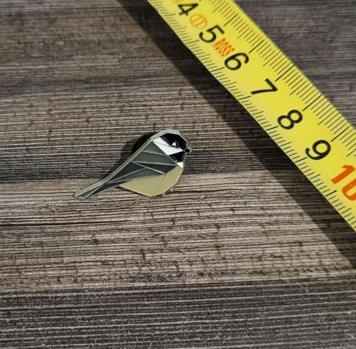 Geometric Sparrow Enamel Pin