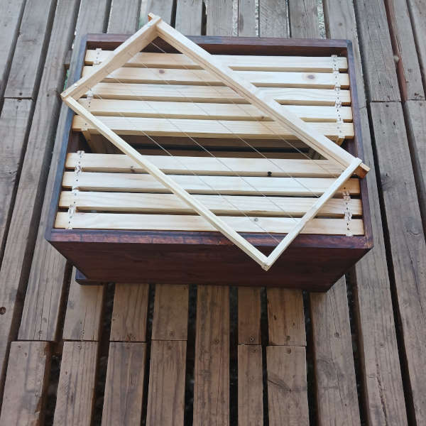 Beehive Brood Chamber with base, 10 wired frames and lid