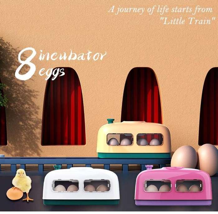 8 Egg Incubator -Retro Yellow Colour