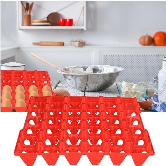 Pet Multifunctional Stackable Chicken Egg Trays -Pack of 5 (red)-29 cm