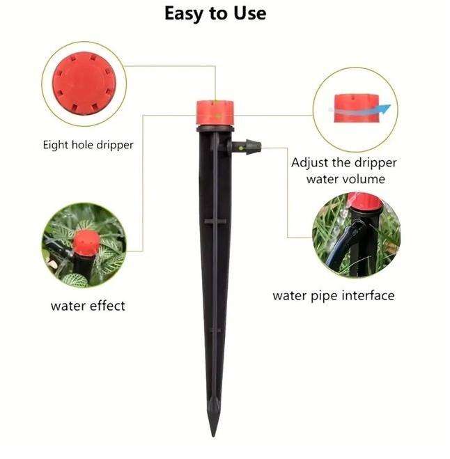 Irrigation Dripper with Pipe-Pack of 10