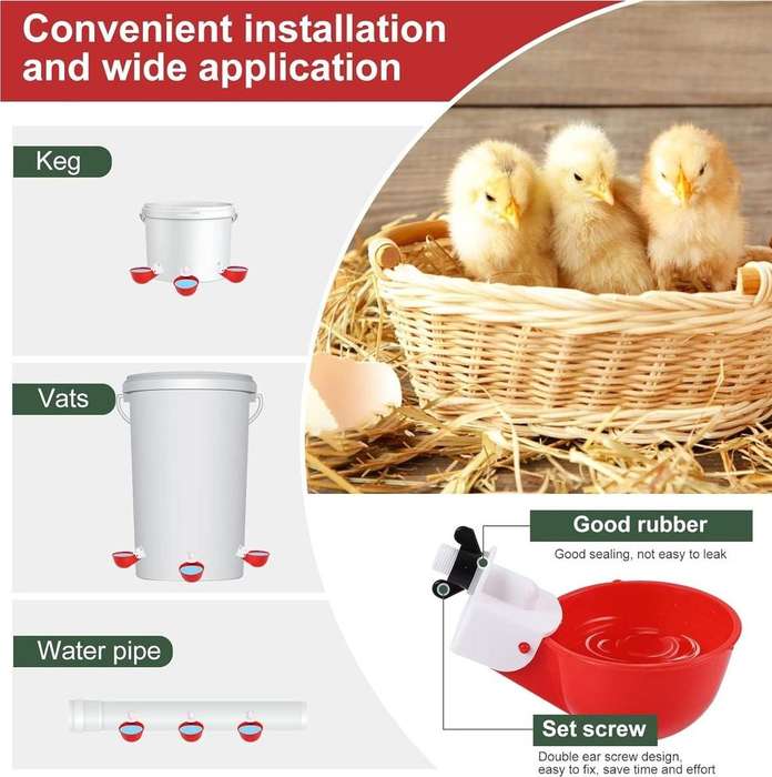 Smooth Chicken Waterer Cups-15 Pieces