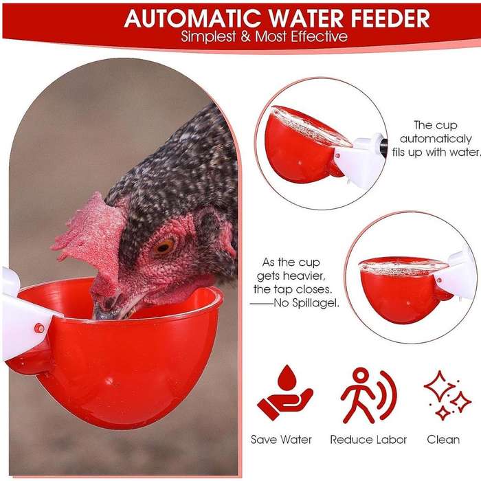 Smooth Chicken Waterer Cups-15 Pieces