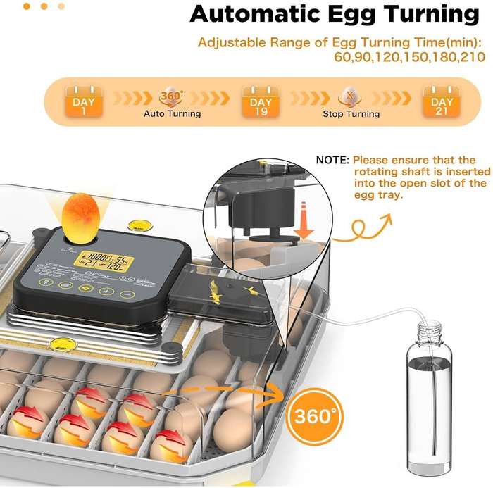 Transparent 48 Egg Incubator -Humidity Controlled-Dual Power. Upgrade.