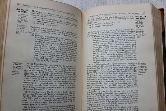 1926 STATUTES OF THE UNION OF SOUTH AFRICA \ WETTEN VAN DE UNIE VAN ZUID-AFRIKA