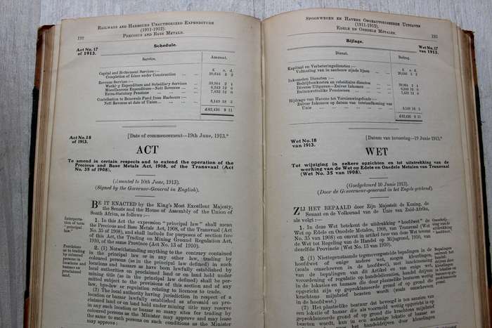 1913 STATUTES OF THE UNION OF SOUTH AFRICA \ WETTEN VAN DE UNIE VAN ZUID-AFRIKA