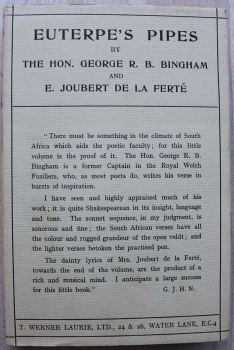 SIGNED: Euterpe's Pipes - Bingam & Joubert de la Ferte