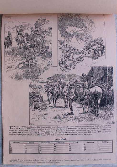2002 Anglo-Boer War Calendar / Newspaper Illustrations