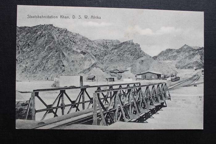 Post Card postcard DSWA Deutsch Sud-West-Africa - Staatsbahnstation Khan