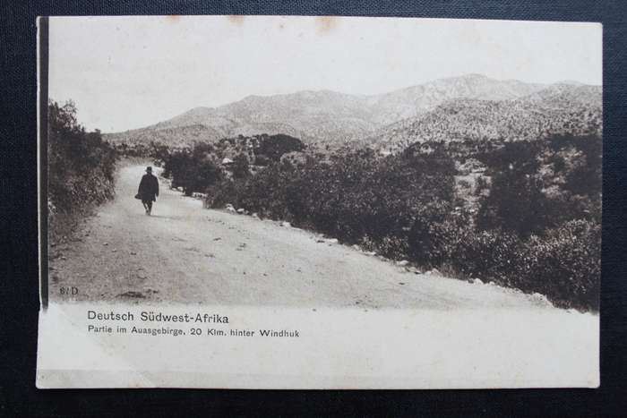 Post Card postcard DSWA Deutsch Sud-West-Africa - Partie im Auasgebirge, 20kh hinter Windhuk