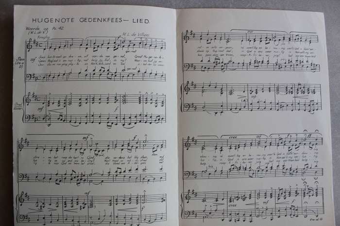 Hugenote- Lied vir die 1939 Kwartmillennium Gedenkfees