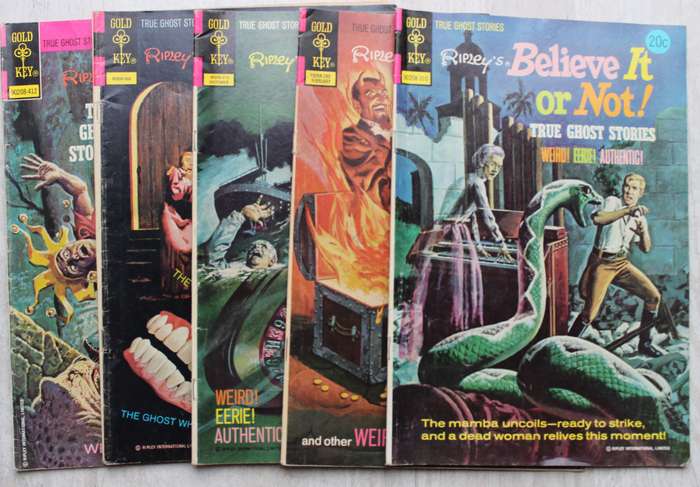 5 x Gold Key Ripley's Believe it or Not true ghost stories comics