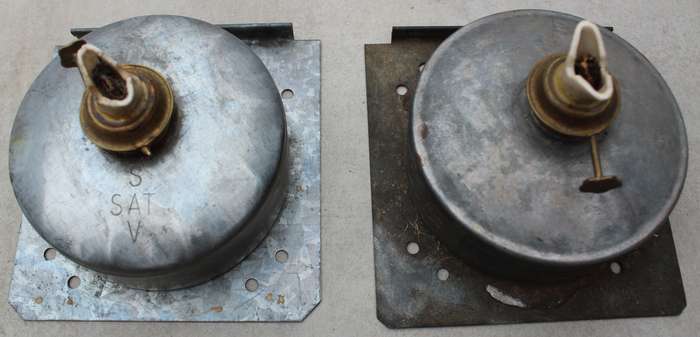 2 x Antique Vintage Railway Oil Lamps complete
