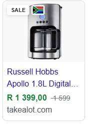 Russel Hobbs Apollo Digital Coffee Machine