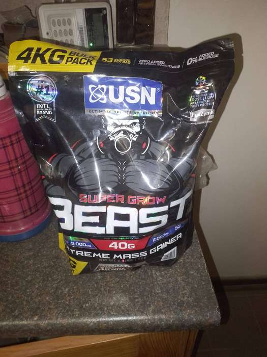 USN super grow beast extreme mass gainer protein 4kg new