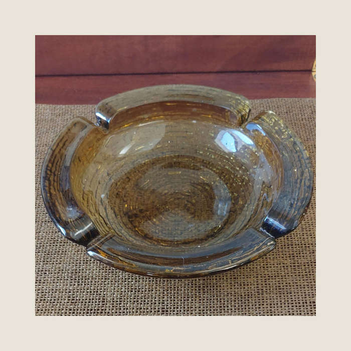 Art Déco Vintage Amber Ashtray